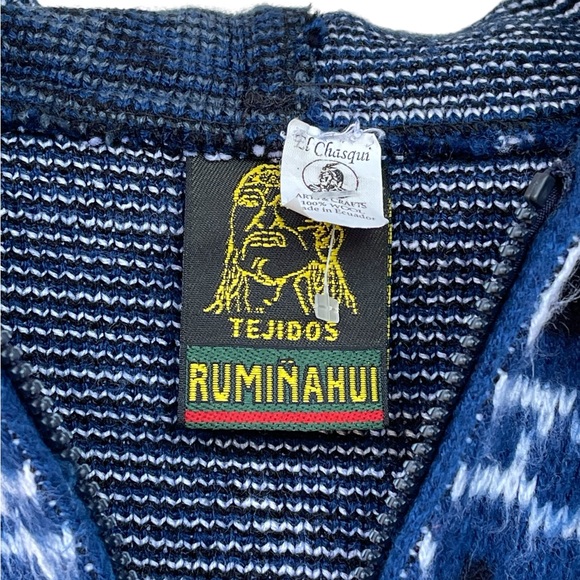 Tejidos Ruminahui VTG size Medium Alpaca Wool Full zip sweater/Native American - Picture 7 of 11